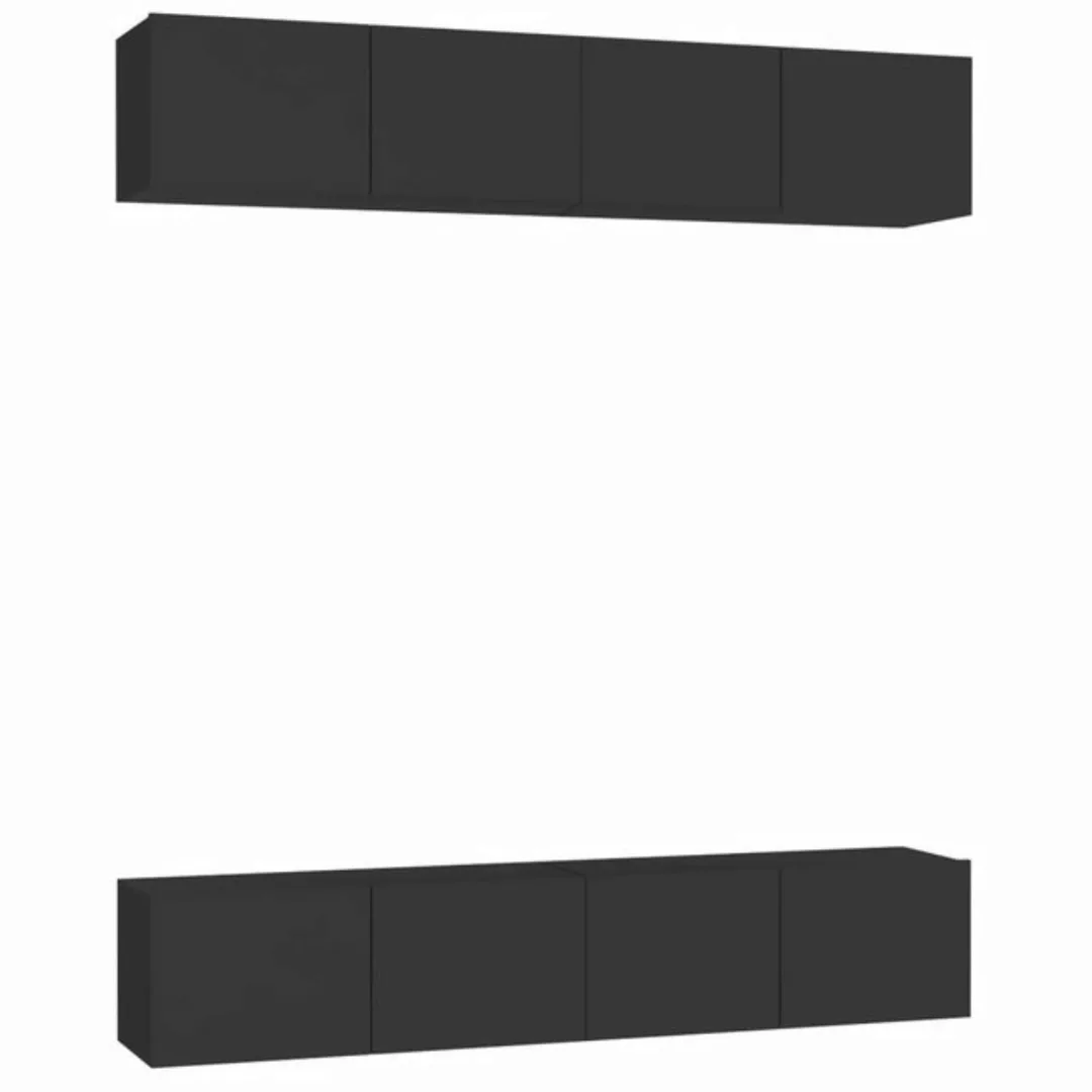 furnicato TV-Schrank TV-Schränke 4 Stk. Schwarz 80x30x30 cm Holzwerkstoff günstig online kaufen