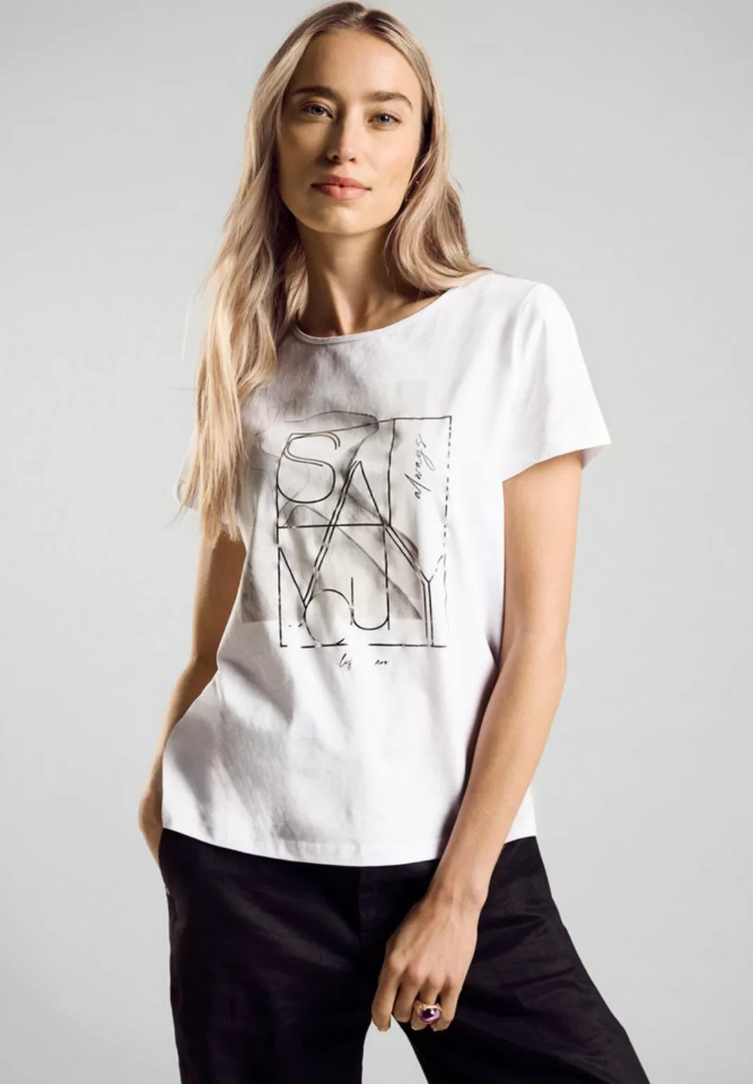 STREET ONE T-Shirt - Sommershirt mit Print - klassisches kurzarm Shirt günstig online kaufen