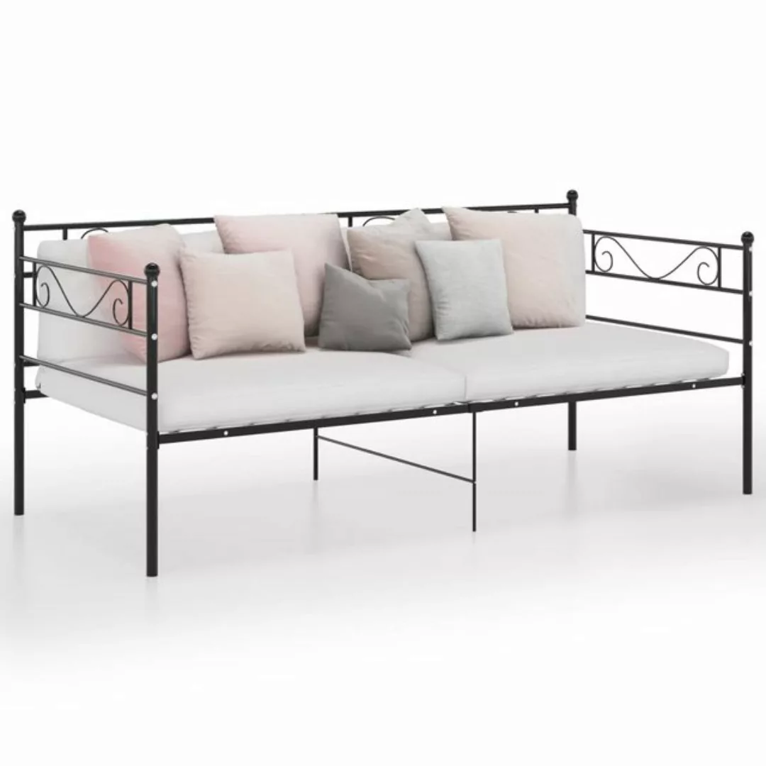 furnicato Bett Schlafsofa Bettgestell Schwarz Metall 90x200 cm günstig online kaufen