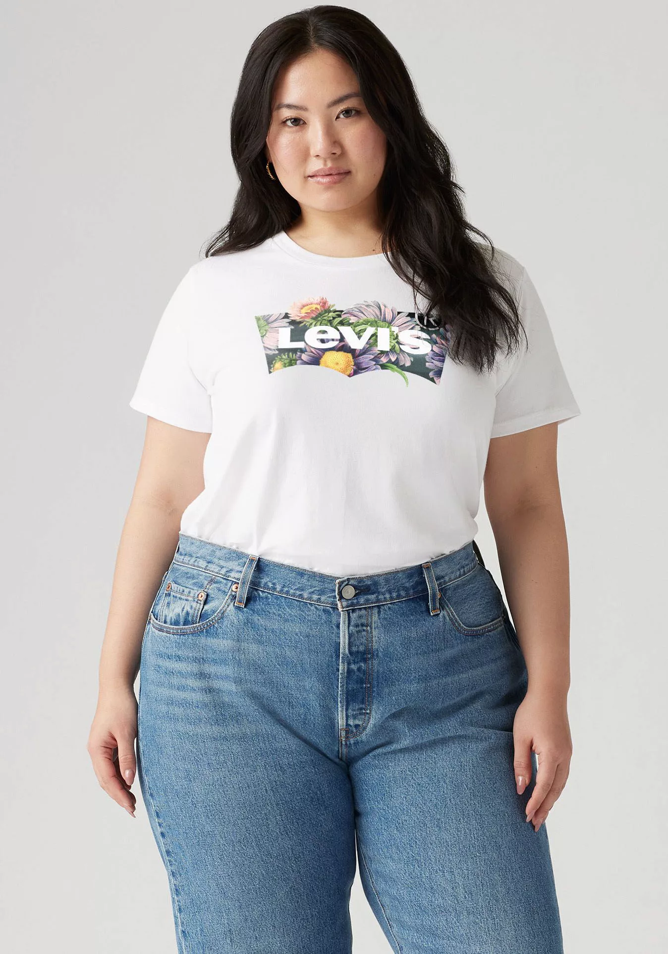 Levis Plus T-Shirt "PL PERFECT TEE", mit Blumen Logo Print günstig online kaufen