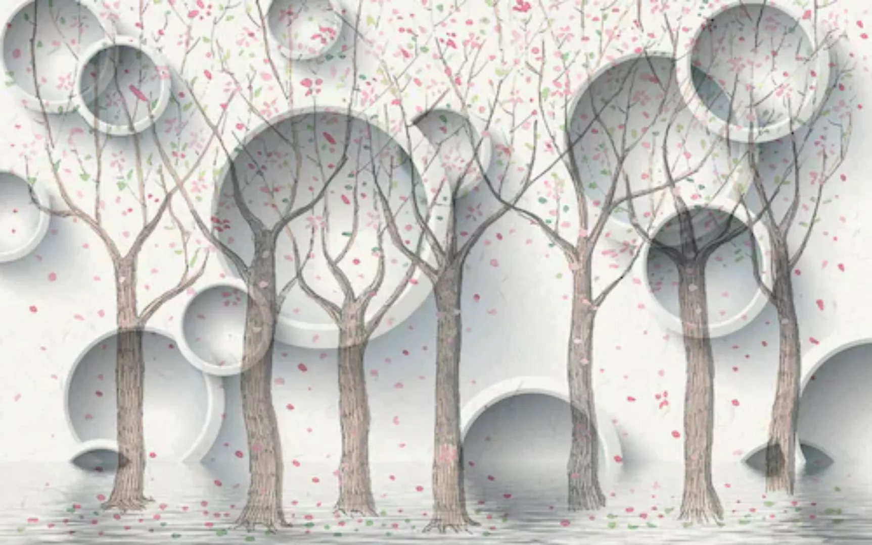Papermoon Fototapete »Muster mit Bäumen« günstig online kaufen