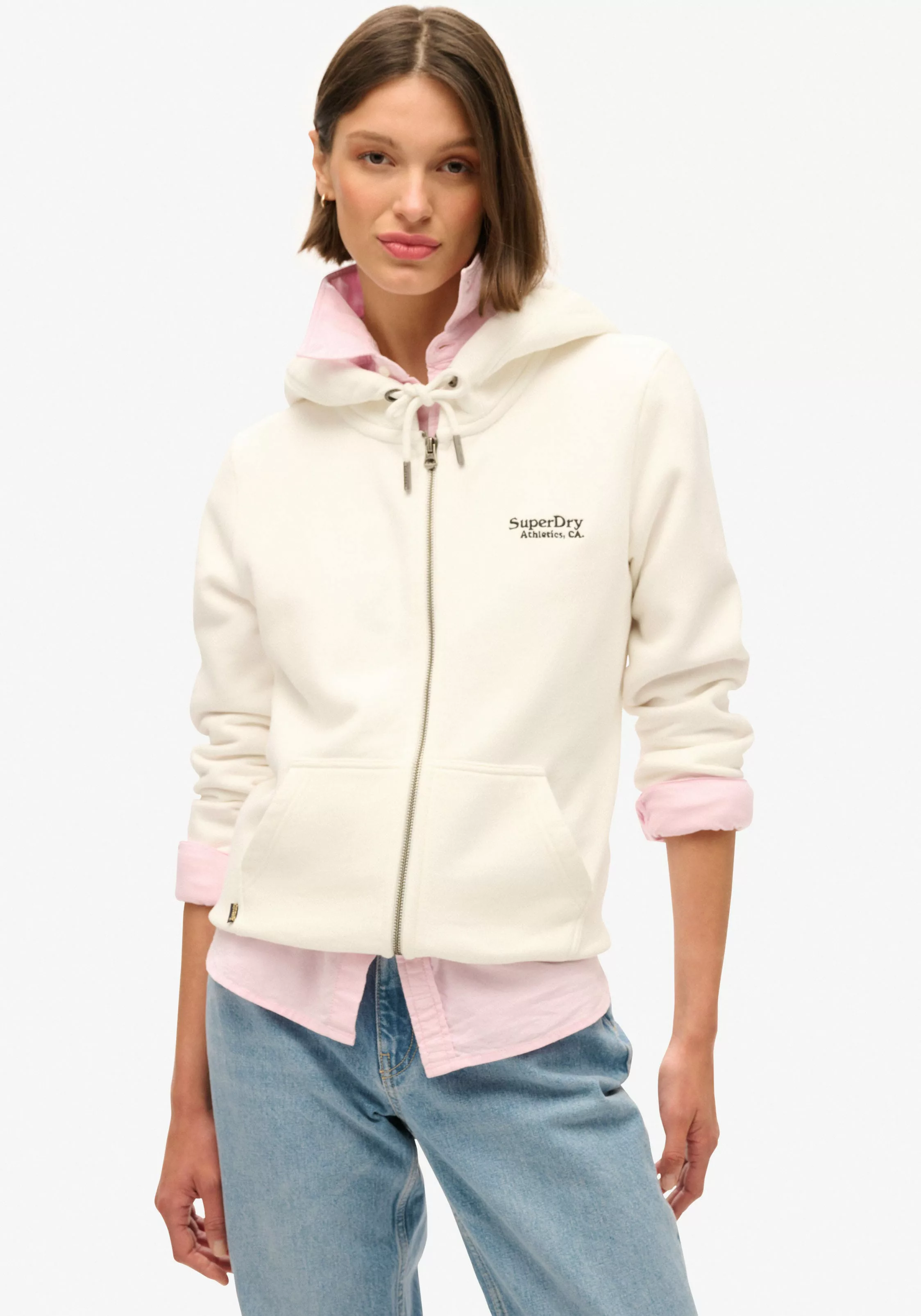 Superdry Kapuzensweatjacke "ESSENTIAL LOGO ZIP HOODIE", mit Logostickerei günstig online kaufen