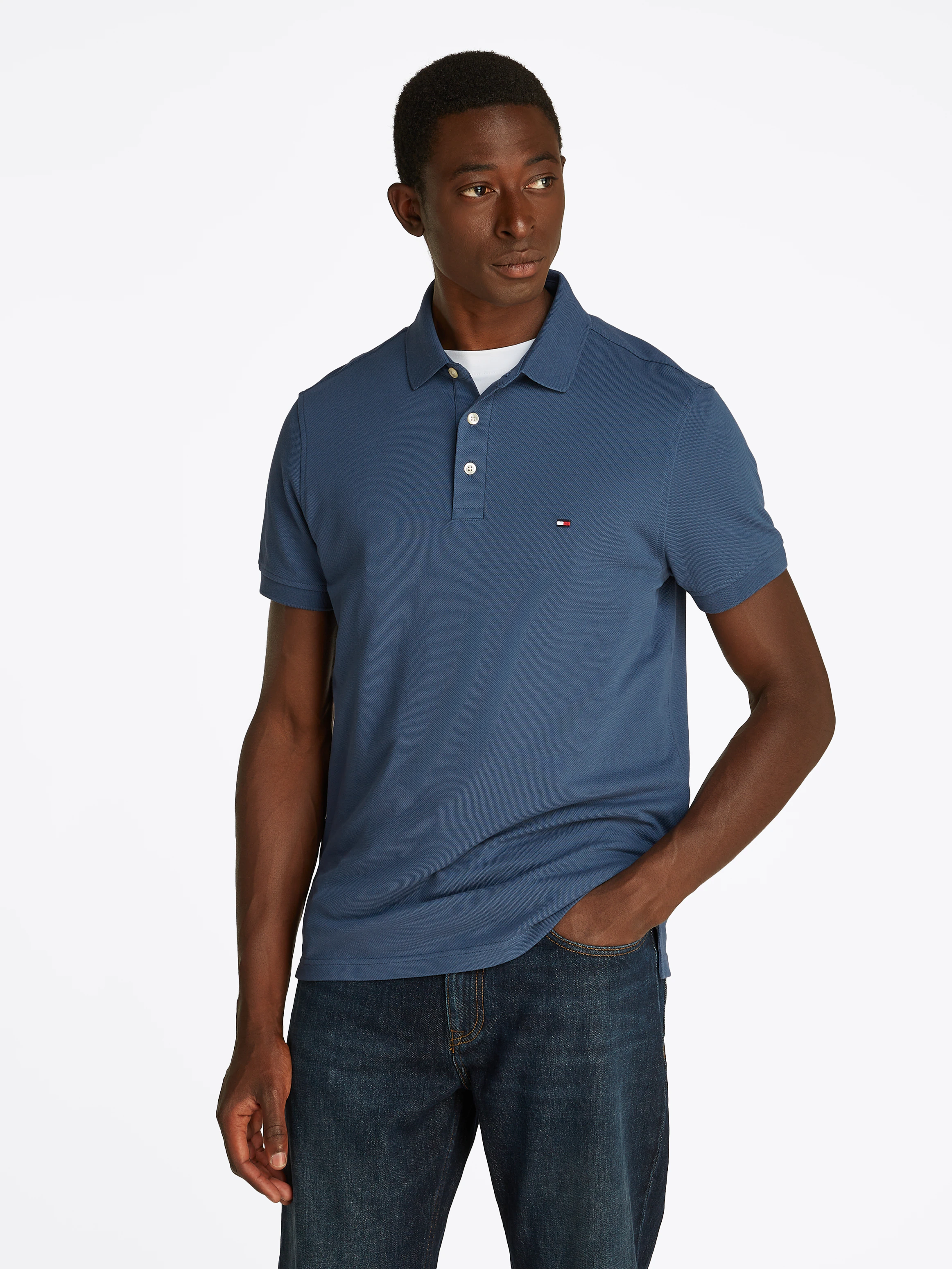 Tommy Hilfiger Poloshirt "1985 SLIM POLO mit Piqué-Struktur und Stickerei", günstig online kaufen
