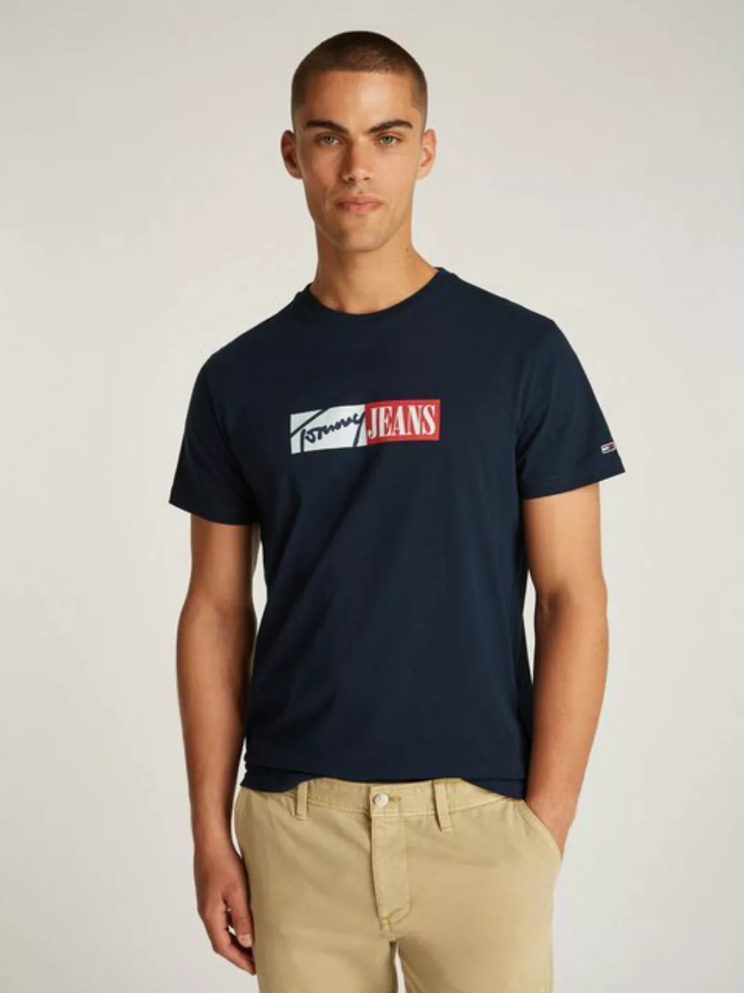 Tommy Jeans T-Shirt TJM SLIM ENTRY GRAPHIC TEE EXT mit Logo auf der Brust günstig online kaufen