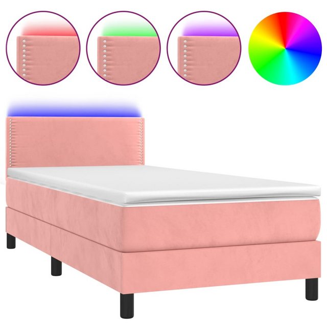 vidaXL Boxspringbett Bett Boxspringbett mit Matratze & LED Samt (80 x 200 c günstig online kaufen