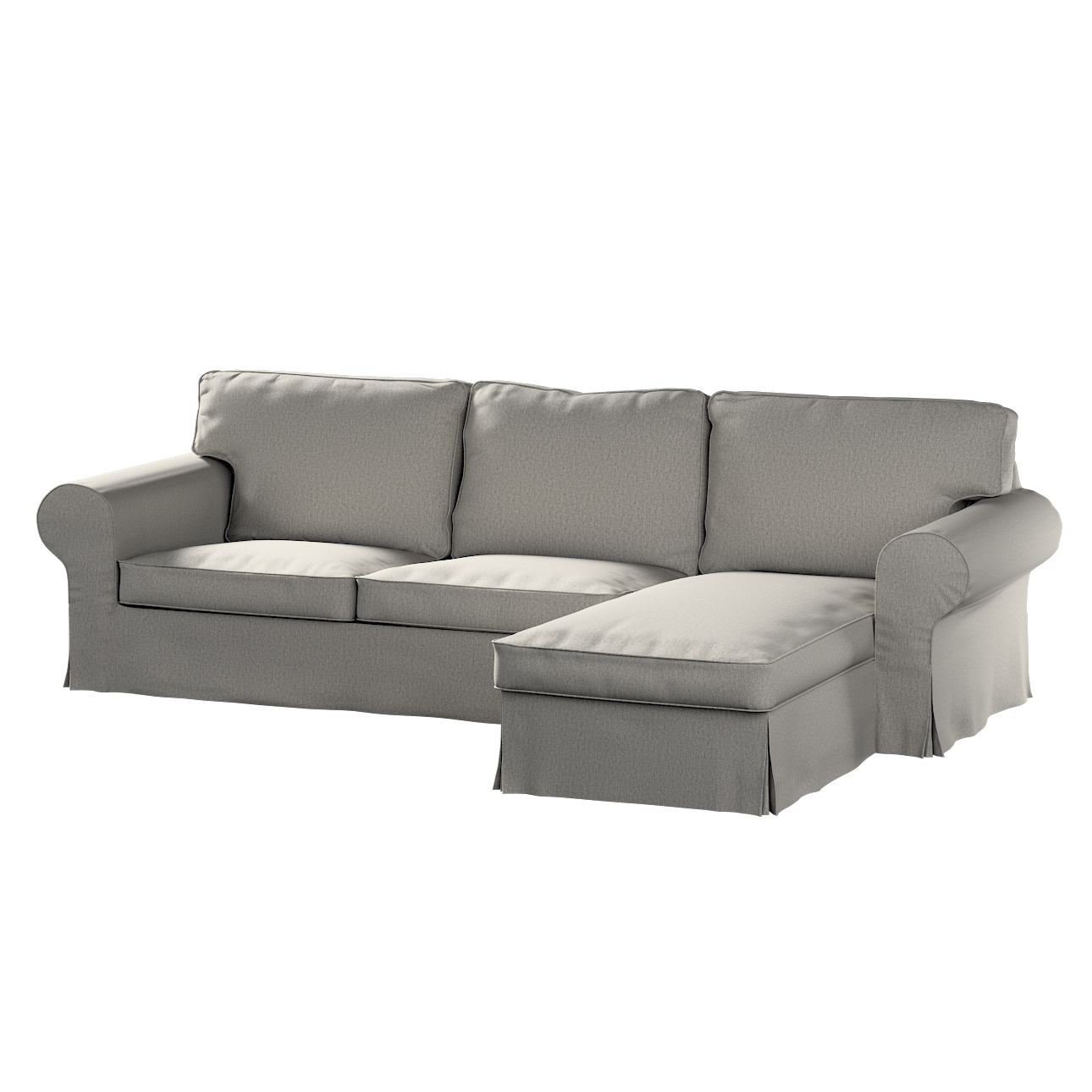 Bezug für Ektorp 2-Sitzer Sofa mit Recamiere, grau, Ektorp 2-Sitzer Sofabez günstig online kaufen