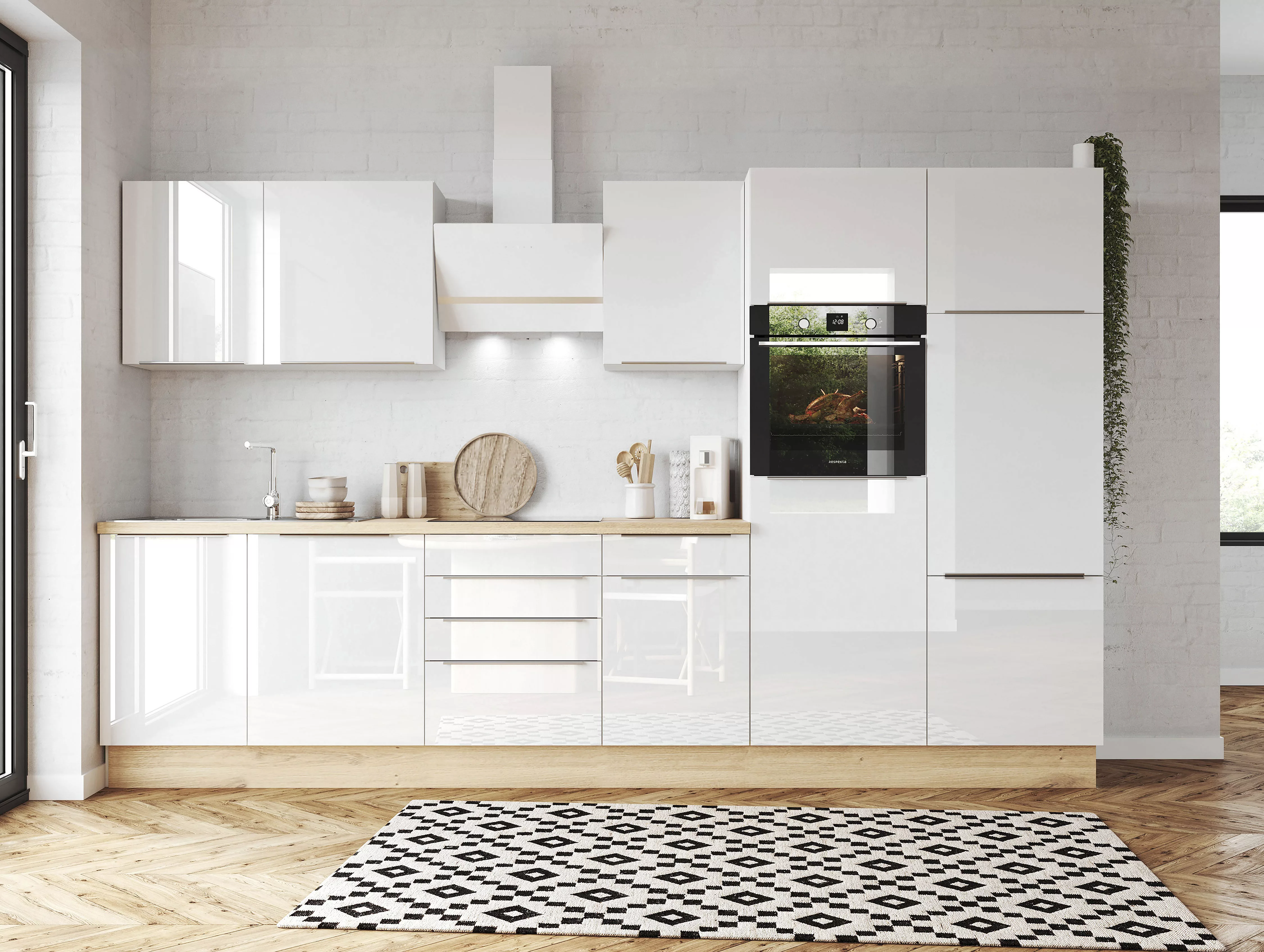 RESPEKTA Küchenzeile "Safado aus der Serie Marleen", Breite 340 cm, mit Sof günstig online kaufen