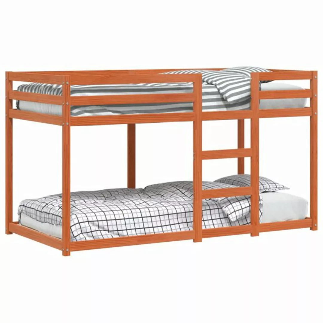 vidaXL Etagenbett Etagenbett Wachsbraun 90x190 cm Massivholz Kiefer Bett Be günstig online kaufen