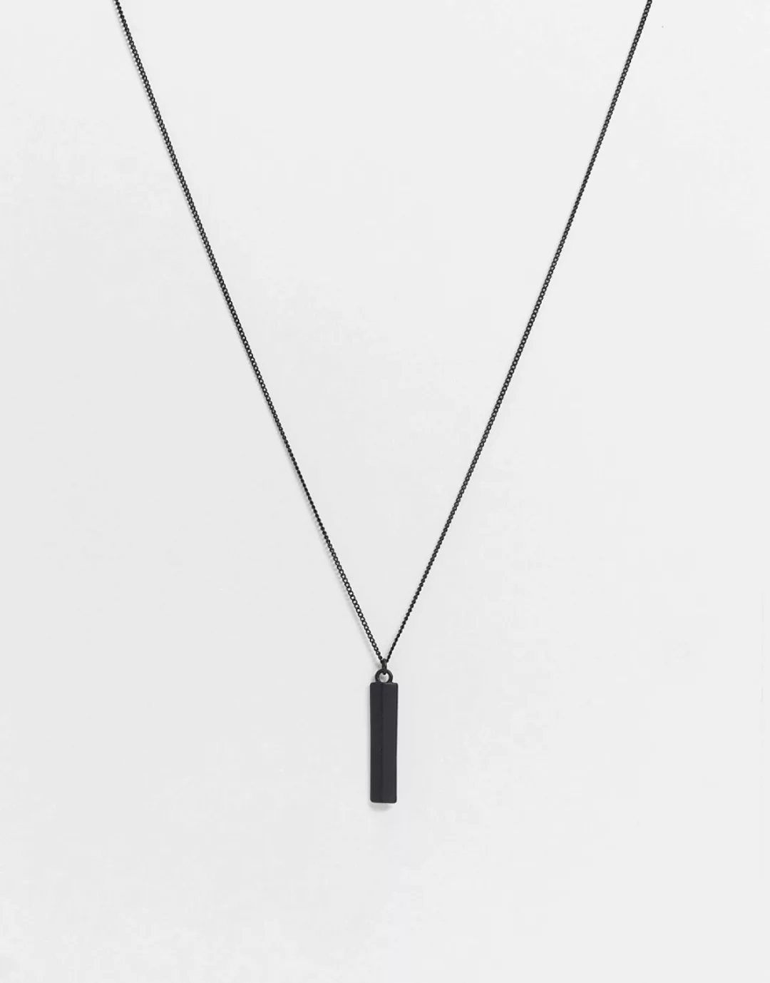 ASOS DESIGN – Schmale Halskette in Schwarz mit kleinem Stabanhänger günstig online kaufen