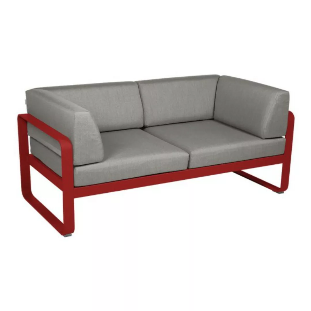 Bellevie 2-Sitzer Club Sofa 67 Mohnrot B8 Taupegrau günstig online kaufen