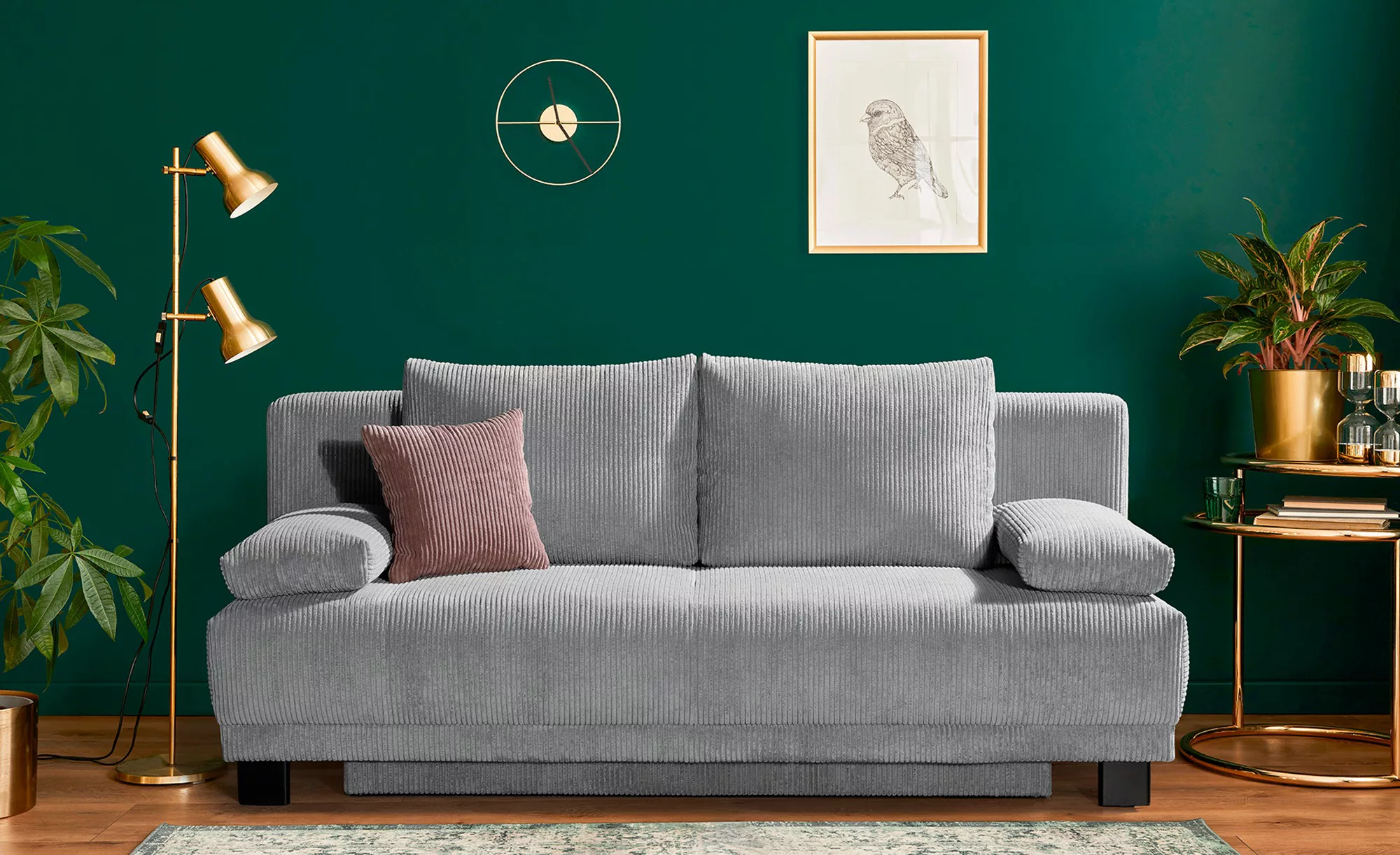 Schlafsofa aus Cord Luna ¦ grau ¦ Maße (cm): B: 200 H: 89 T: 96.0 Polstermö günstig online kaufen