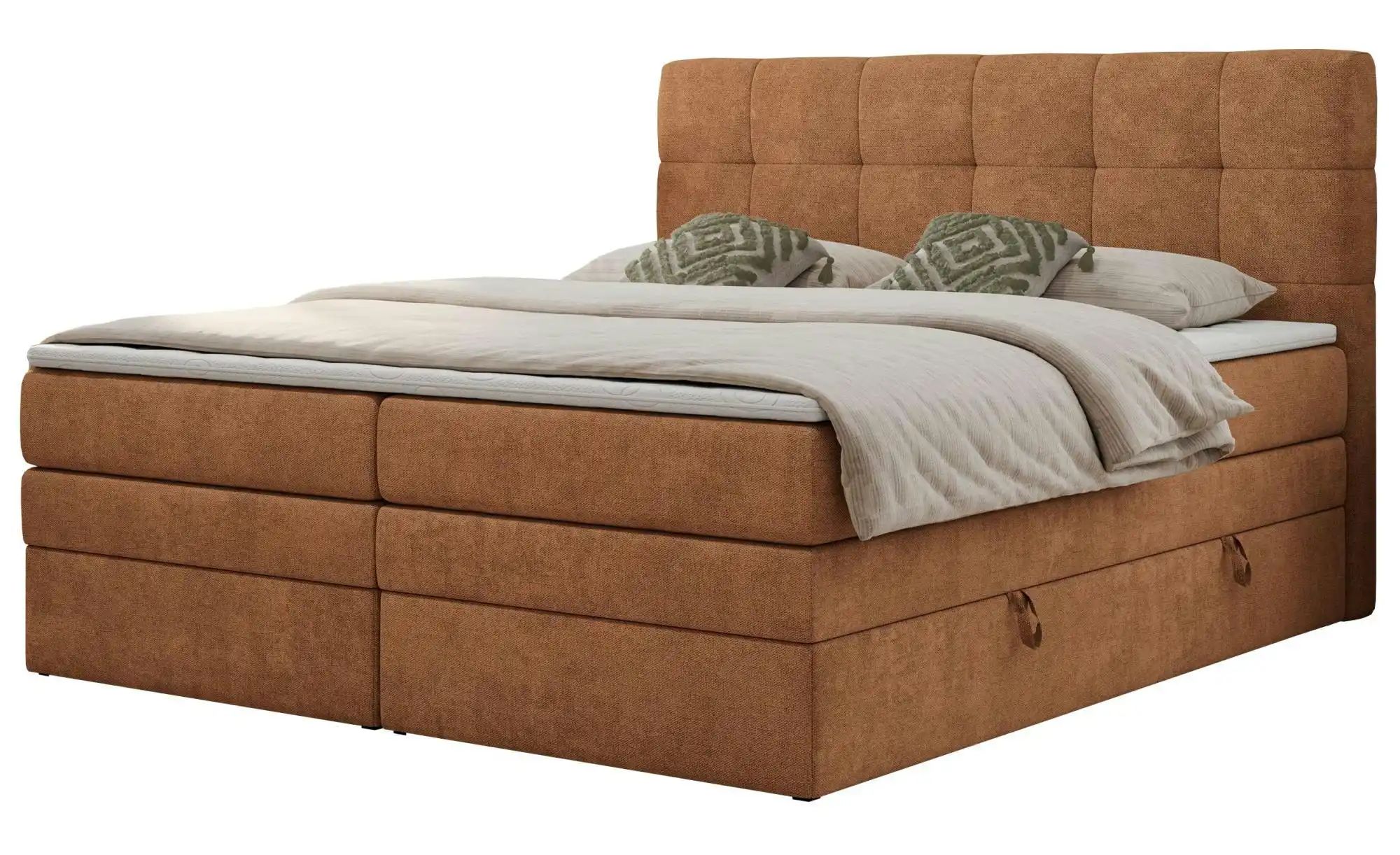 Boxspringbett 180x200 Grau   ¦ orange ¦ Maße (cm): B: 200 H: 110 Betten > K günstig online kaufen