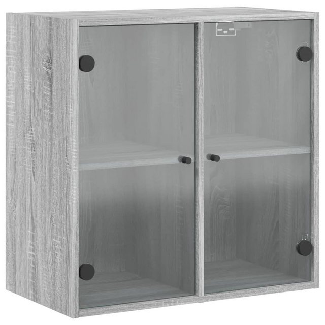 vidaXL Glashängeschrank Wandschrank mit Glastüren Grau Sonoma 68x37x68,5 cm günstig online kaufen