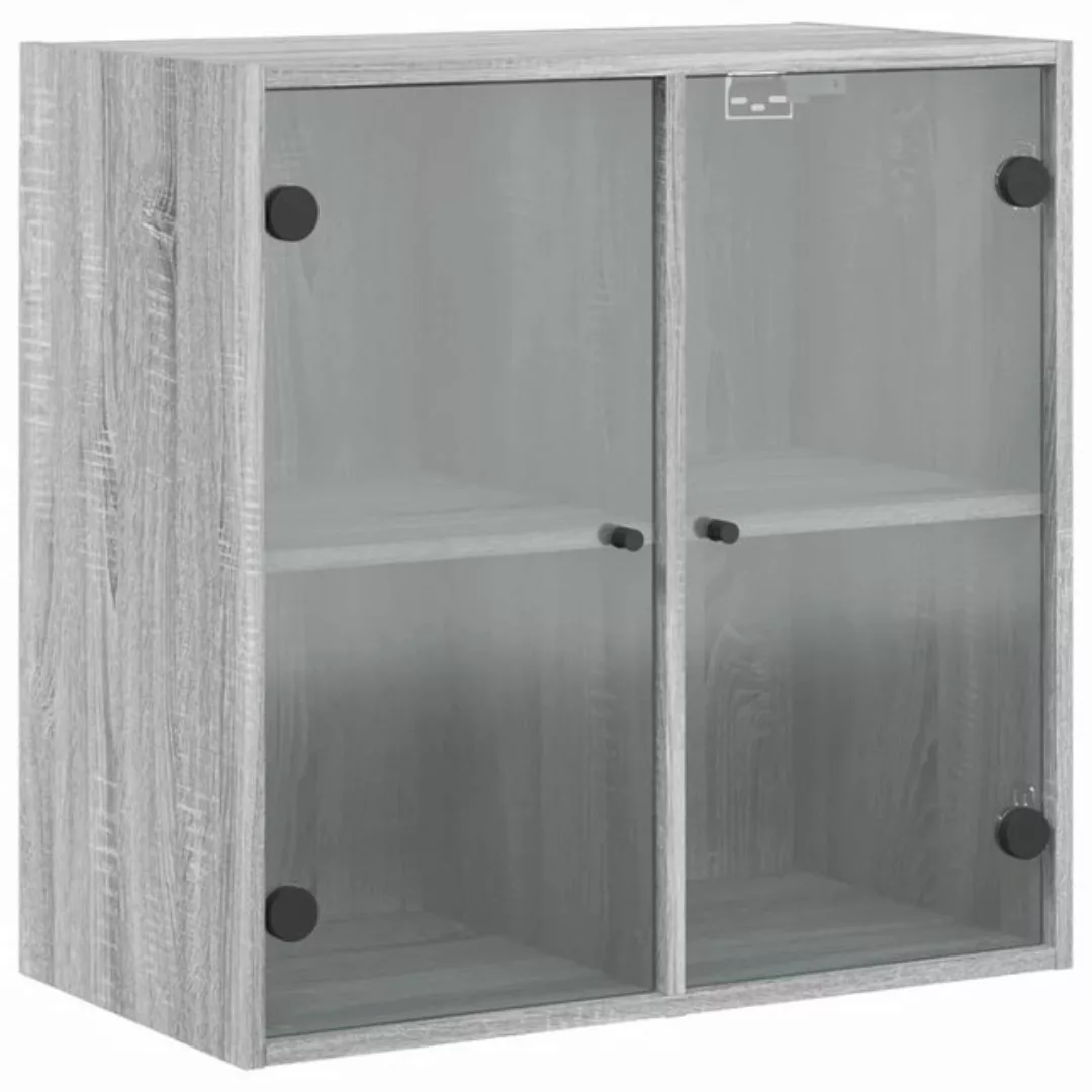 vidaXL Glashängeschrank Wandschrank mit Glastüren Grau Sonoma 68x37x68,5 cm günstig online kaufen