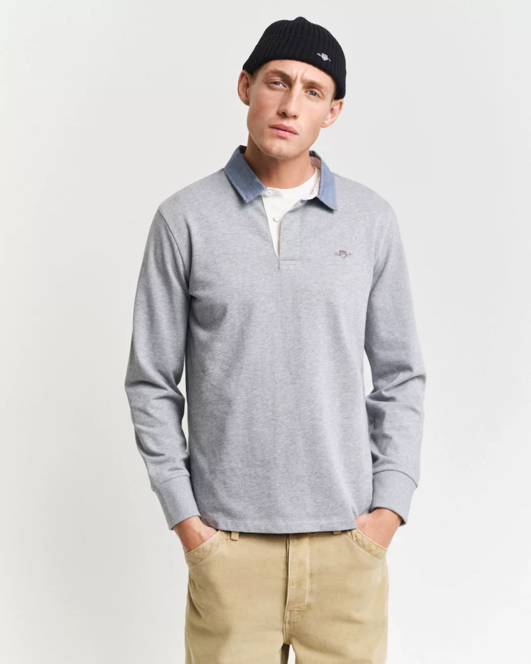 Gant Langarm-Poloshirt "REG CHAMBRAY HEAVY RUGGER" günstig online kaufen