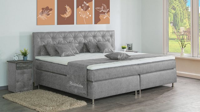 Meisterbetten Boxspringbett Inox (7-Zonen Taschenfederkernmatratzen, Gelaxt günstig online kaufen