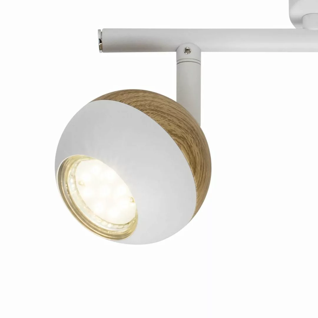 LED Deckenleuchte Scan in Weiß und Natur-hell 2x 3W 600lm GU10 2-flammig günstig online kaufen