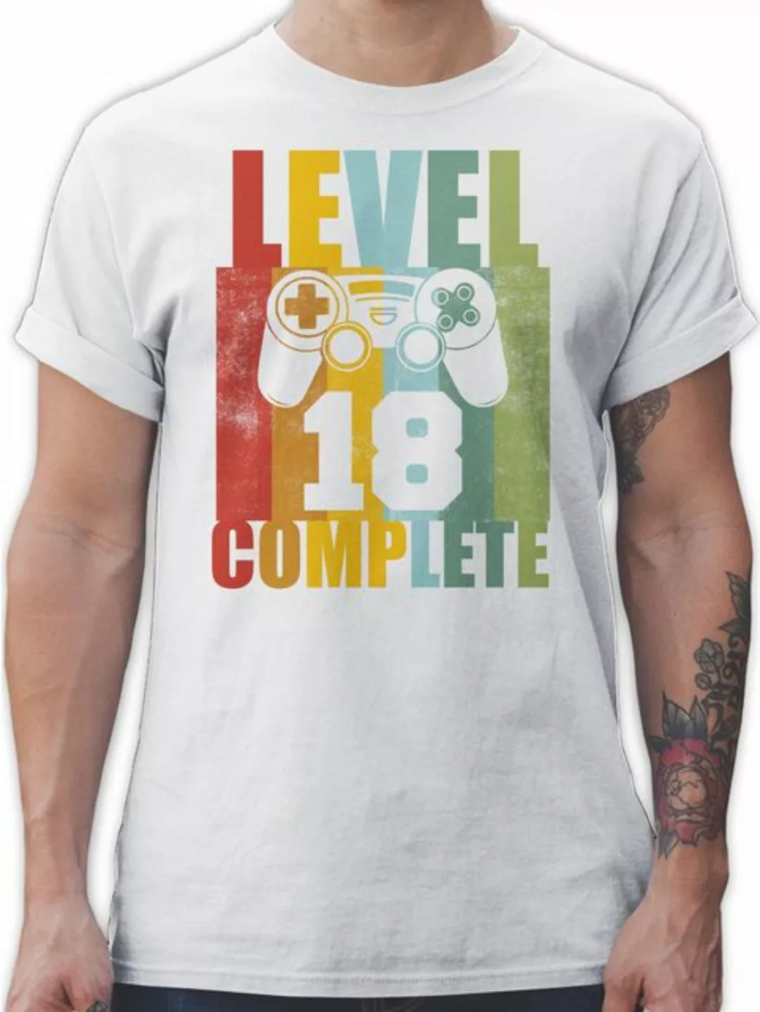 Shirtracer T-Shirt Level Eighteen complete Vintage 18. Geburtstag günstig online kaufen