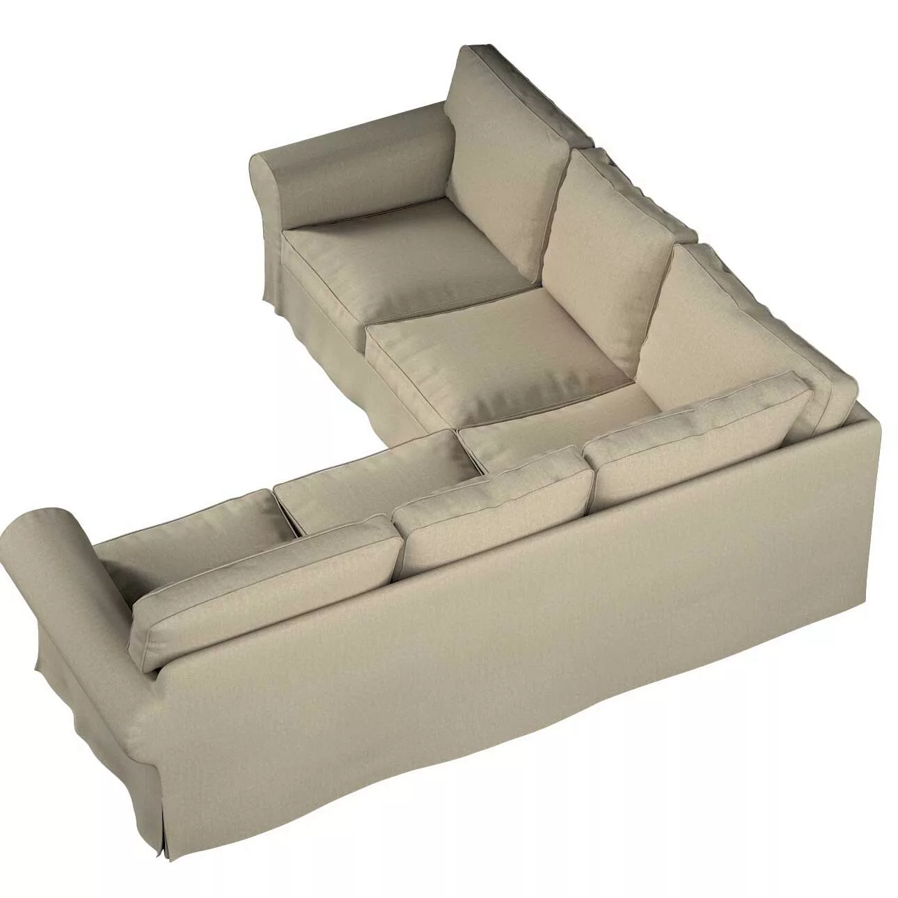 Bezug für Ektorp Ecksofa, beige- grau, Sofahusse für Ektorp Ecksofa, City ( günstig online kaufen