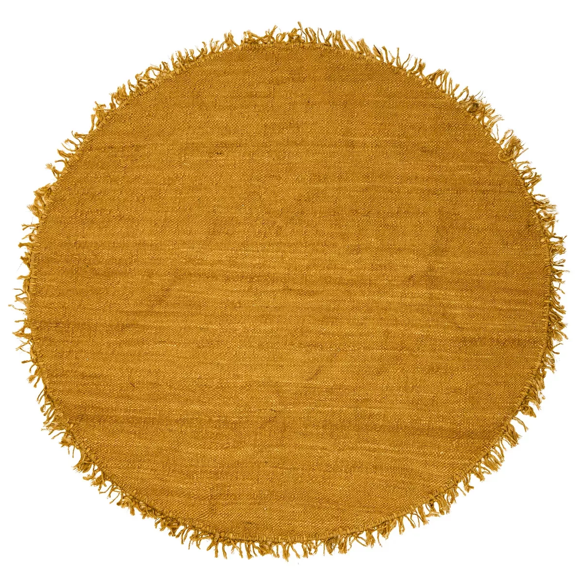 Runder Teppich aus Jute in Gelb günstig online kaufen