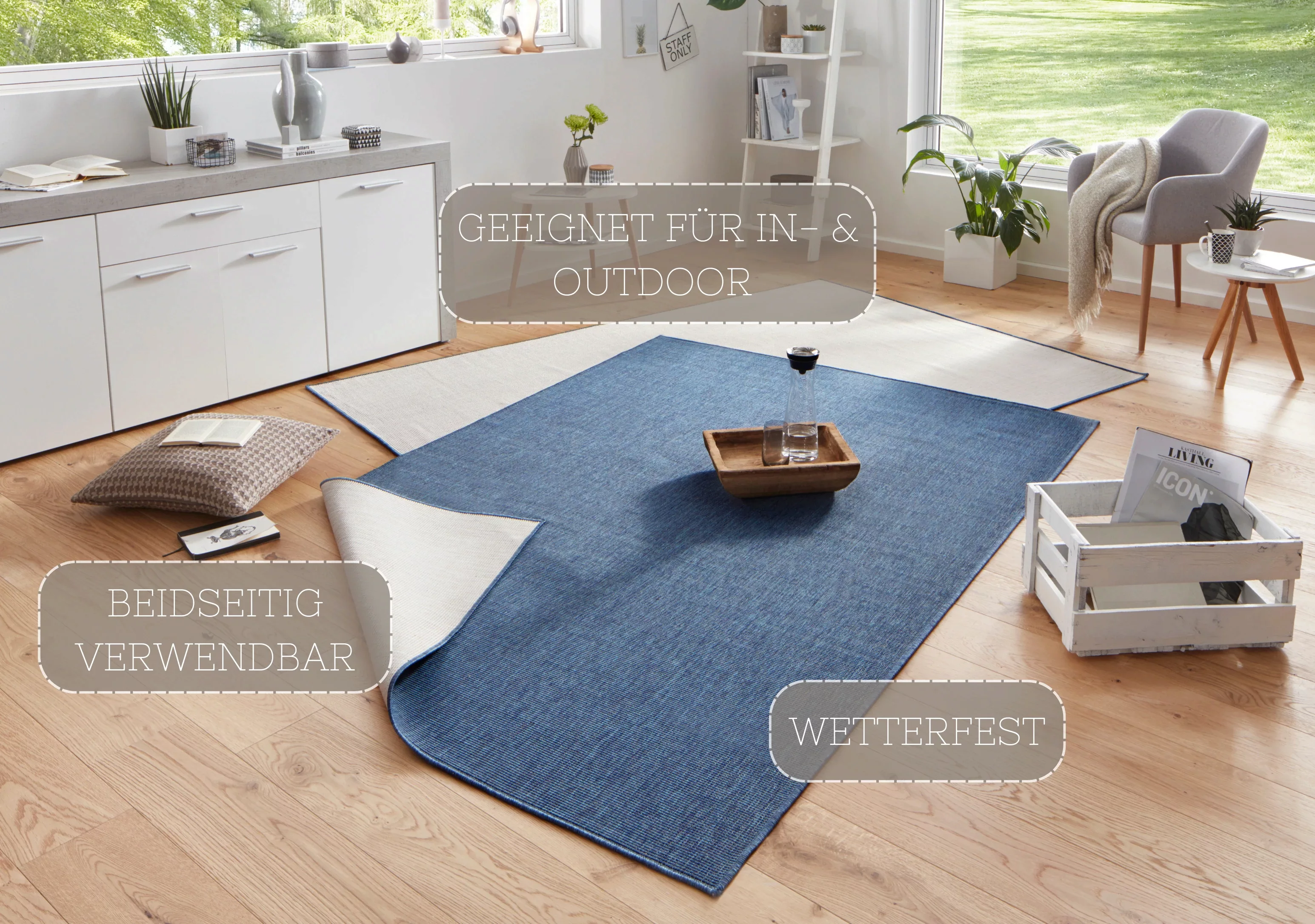 NORTHRUGS Teppich »Miami Wendeteppich«, rechteckig, 5 mm Höhe, In-& Outdoor günstig online kaufen