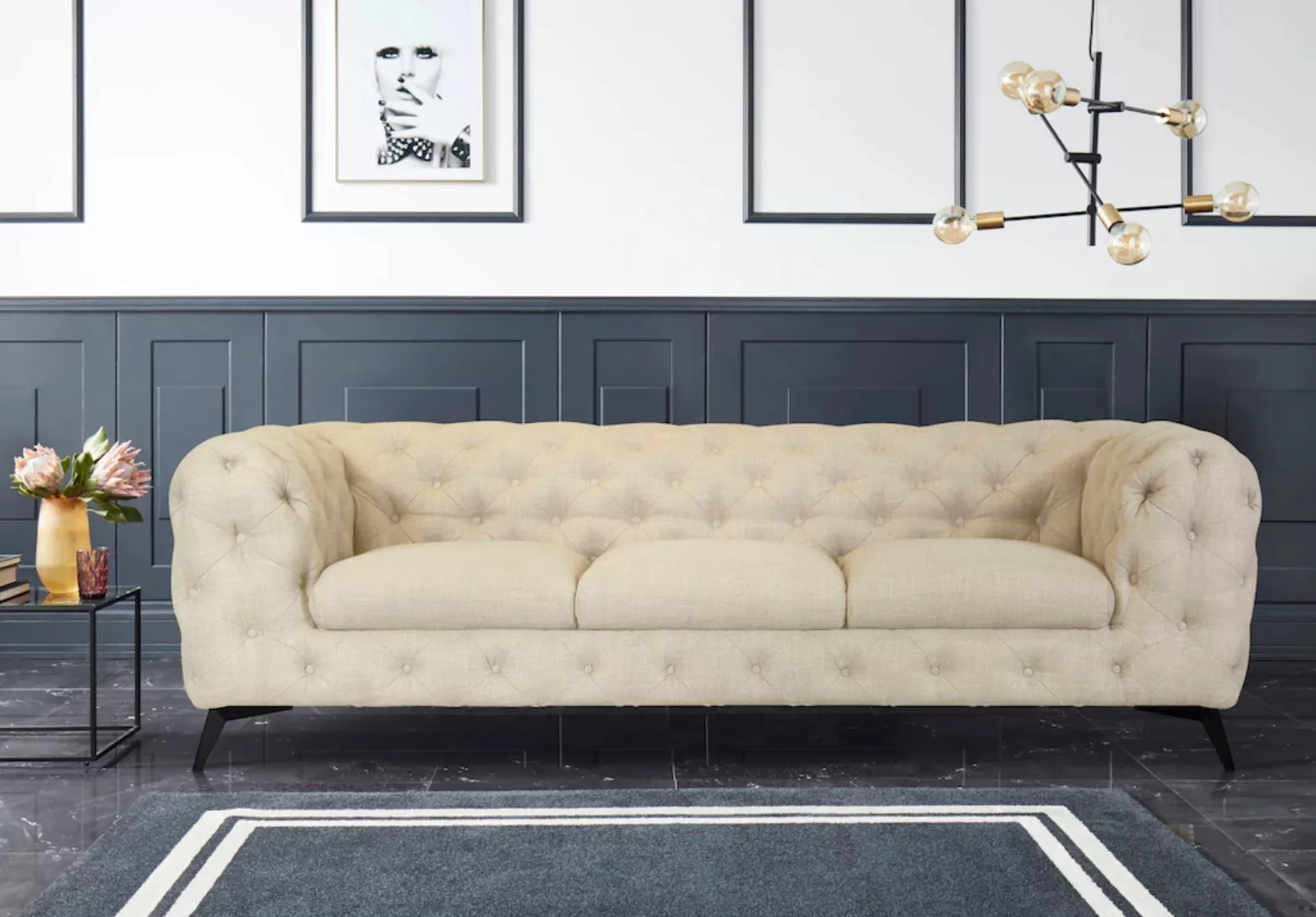 Leonique Chesterfield-Sofa "Glynis", aufwändige Knopfheftung, moderne Chest günstig online kaufen