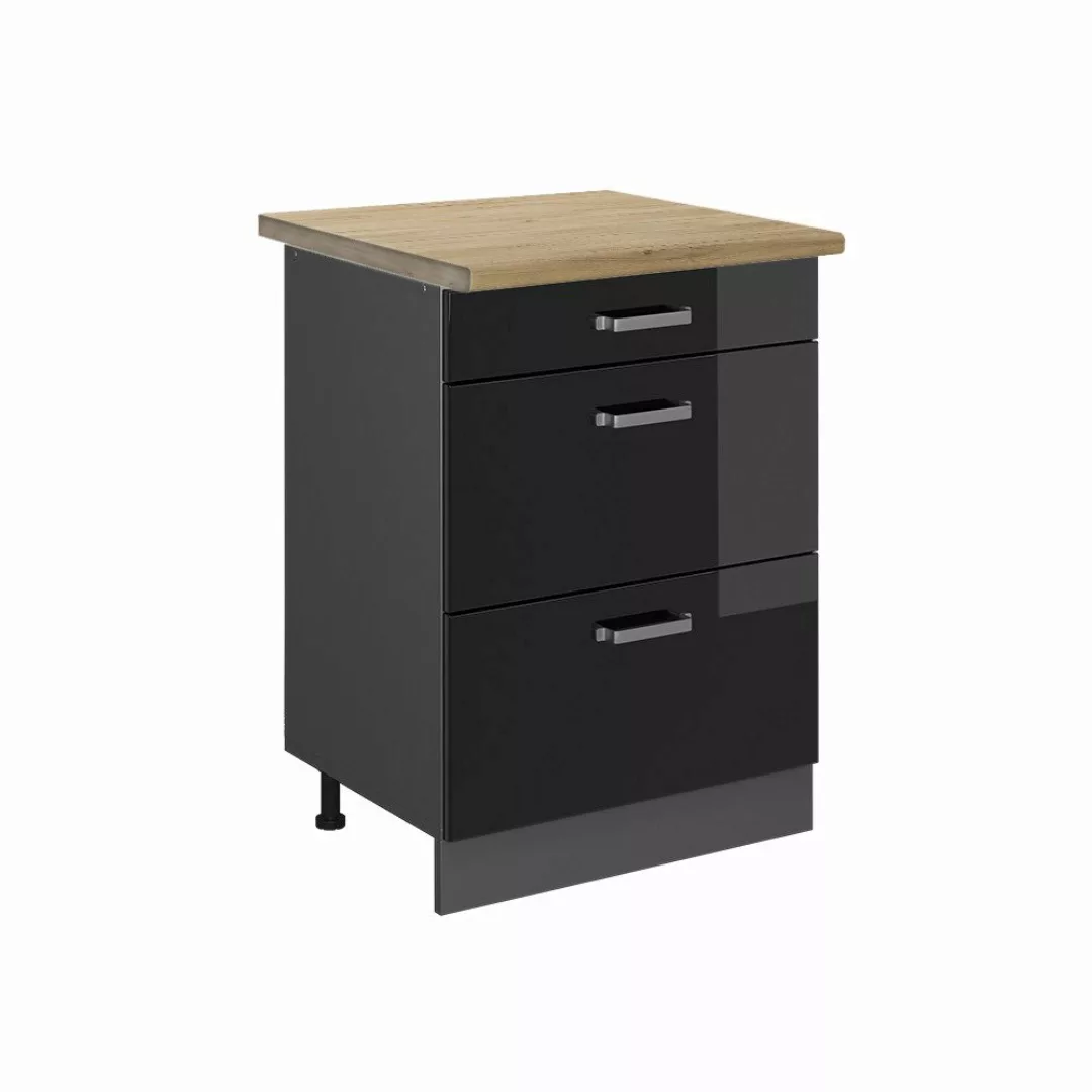 Vicco Unterschrank R-Line, Schwarz Hochglanz/Anthrazit, 60 günstig online kaufen