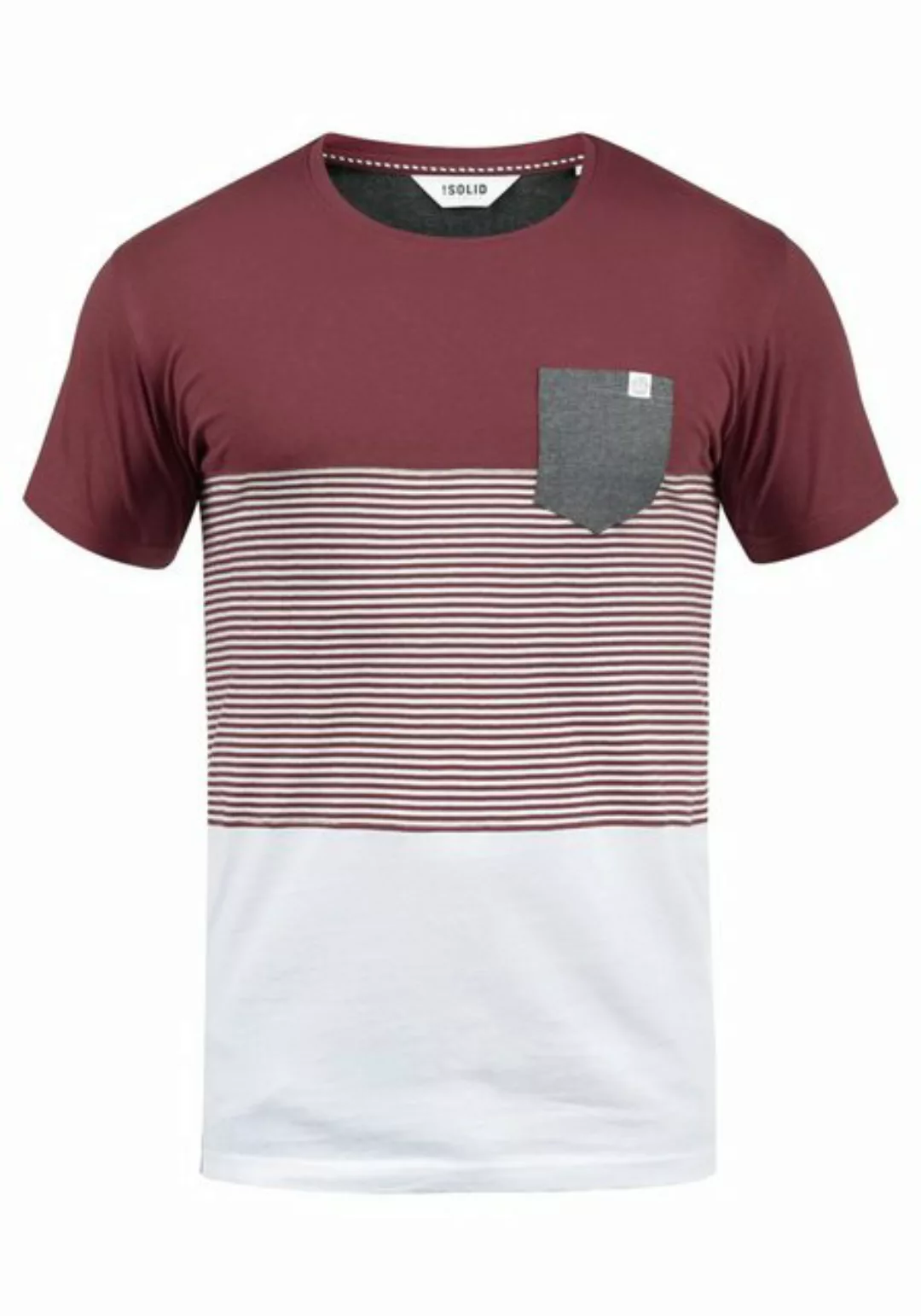 !Solid Rundhalsshirt SDMalte Kurzarmshirt mit Streifen und Brusttasche günstig online kaufen