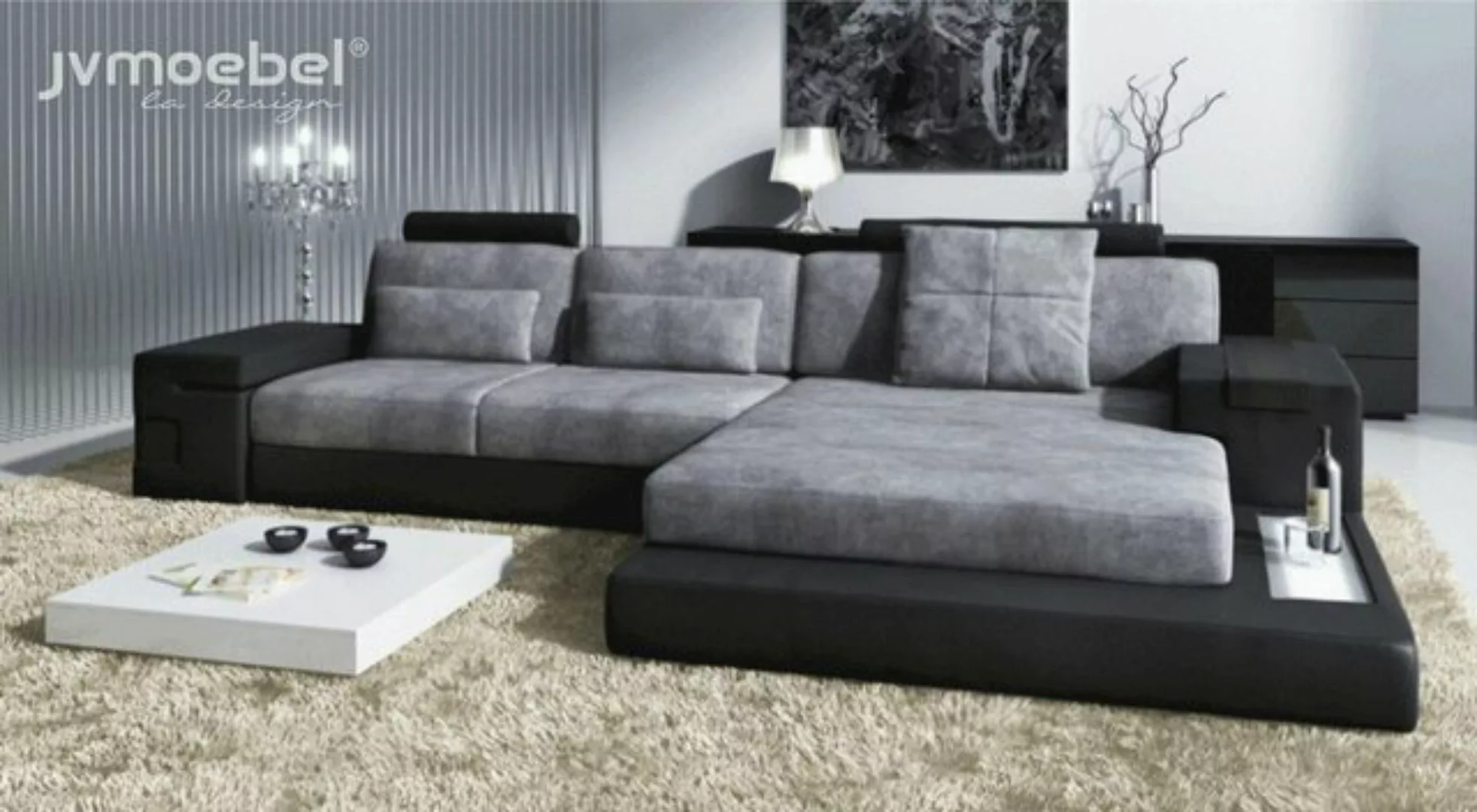 JVmoebel Ecksofa Ecksofa Wohnzimmer L-Form Polster Sofa Textil Leder Design günstig online kaufen