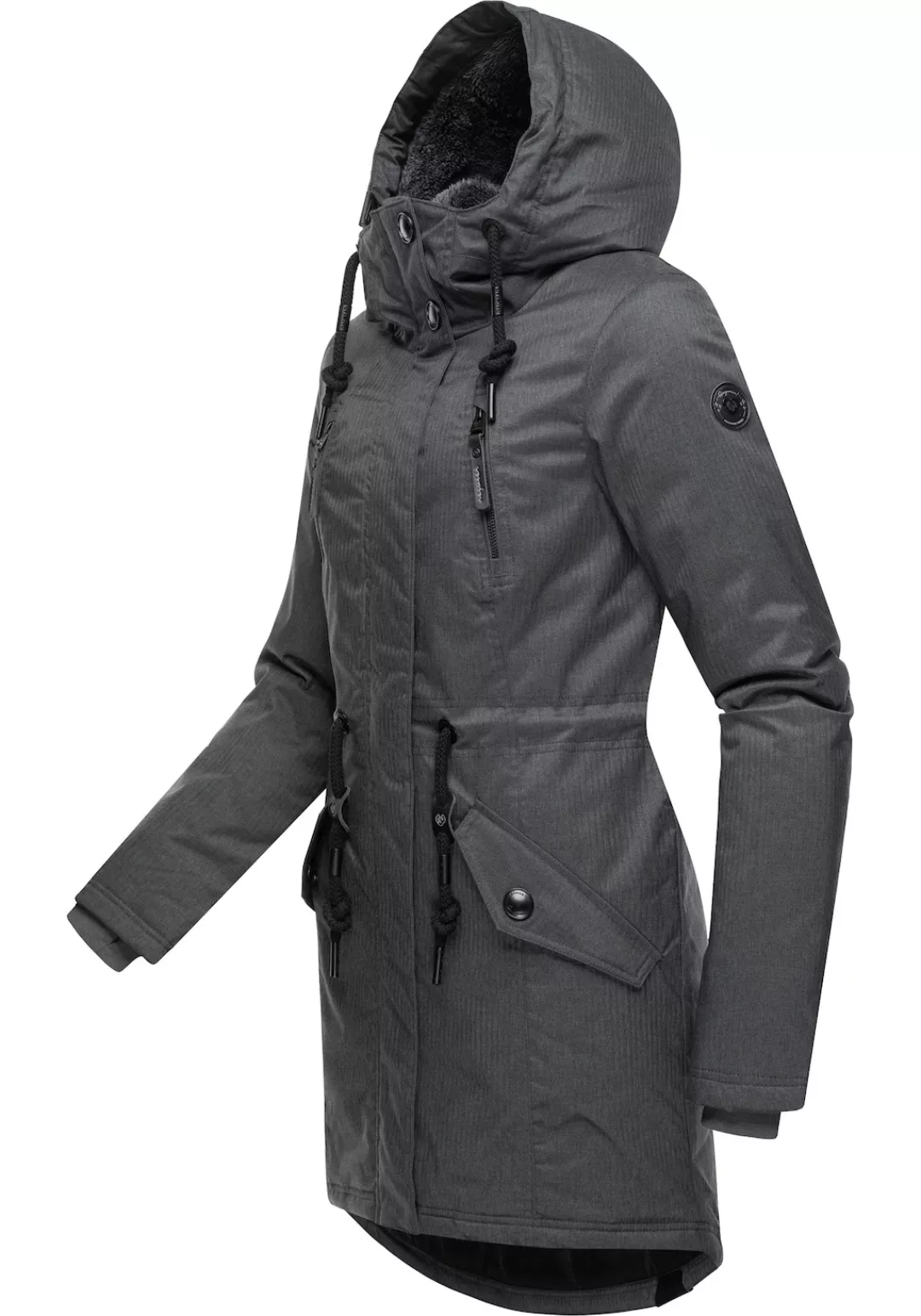 Ragwear Wintermantel "Elsie Melange", wasserdichter Winterparka mit Kapuze günstig online kaufen