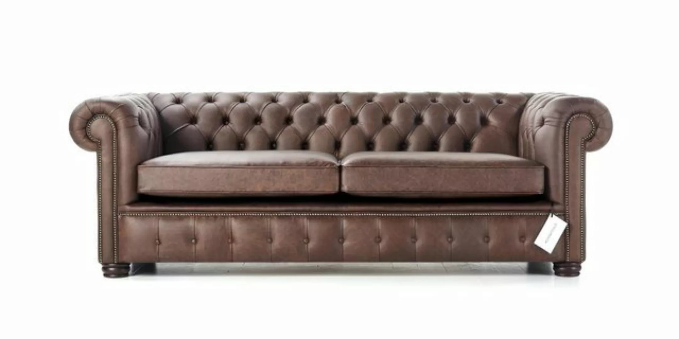 Xlmoebel Sofa 3-Sitzer Ledersofa im klassischen Chesterfield Design, Herges günstig online kaufen