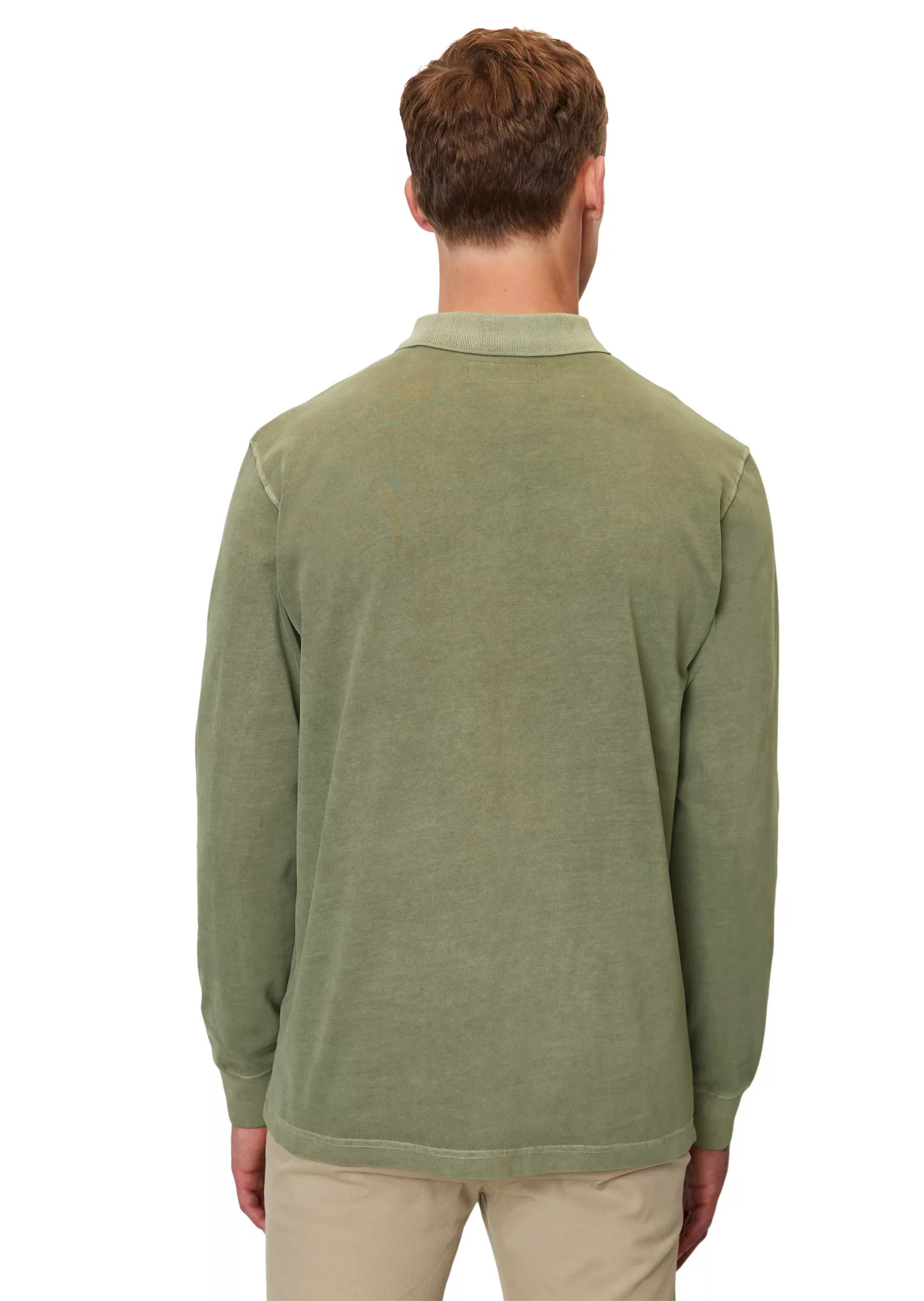 Marc O'Polo Langarm-Poloshirt im Washed-Look günstig online kaufen