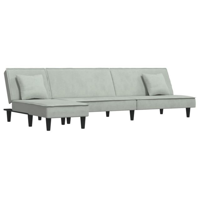 vidaXL Sofa Schlafsofa in L-Form Hellgrau 255x140x70 cm Samt günstig online kaufen