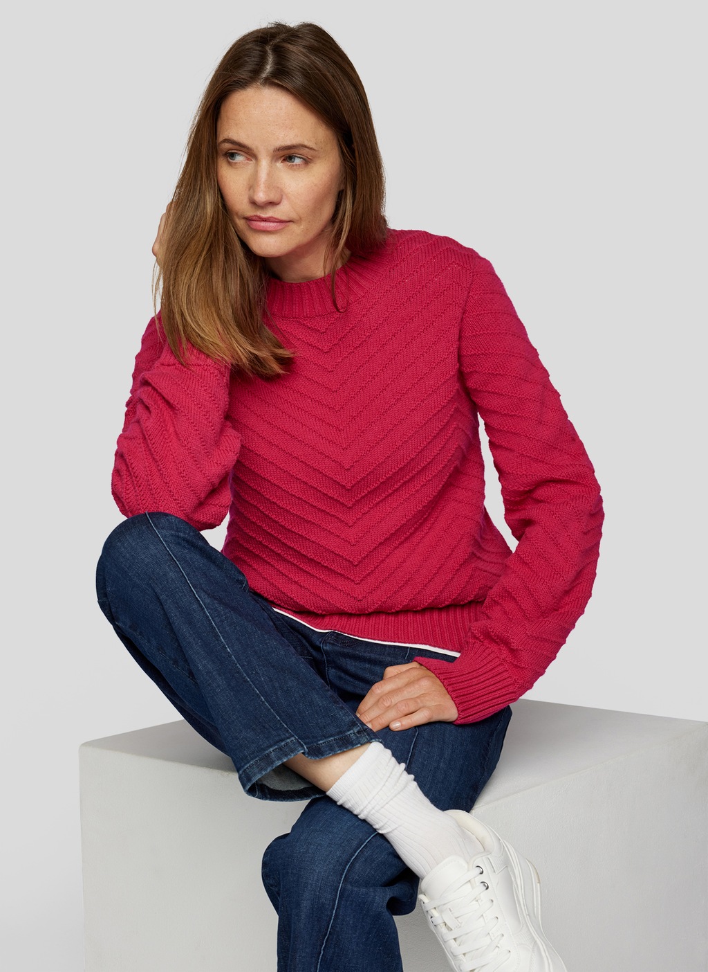 Rabe Strickpullover mit Ripp-Muster günstig online kaufen