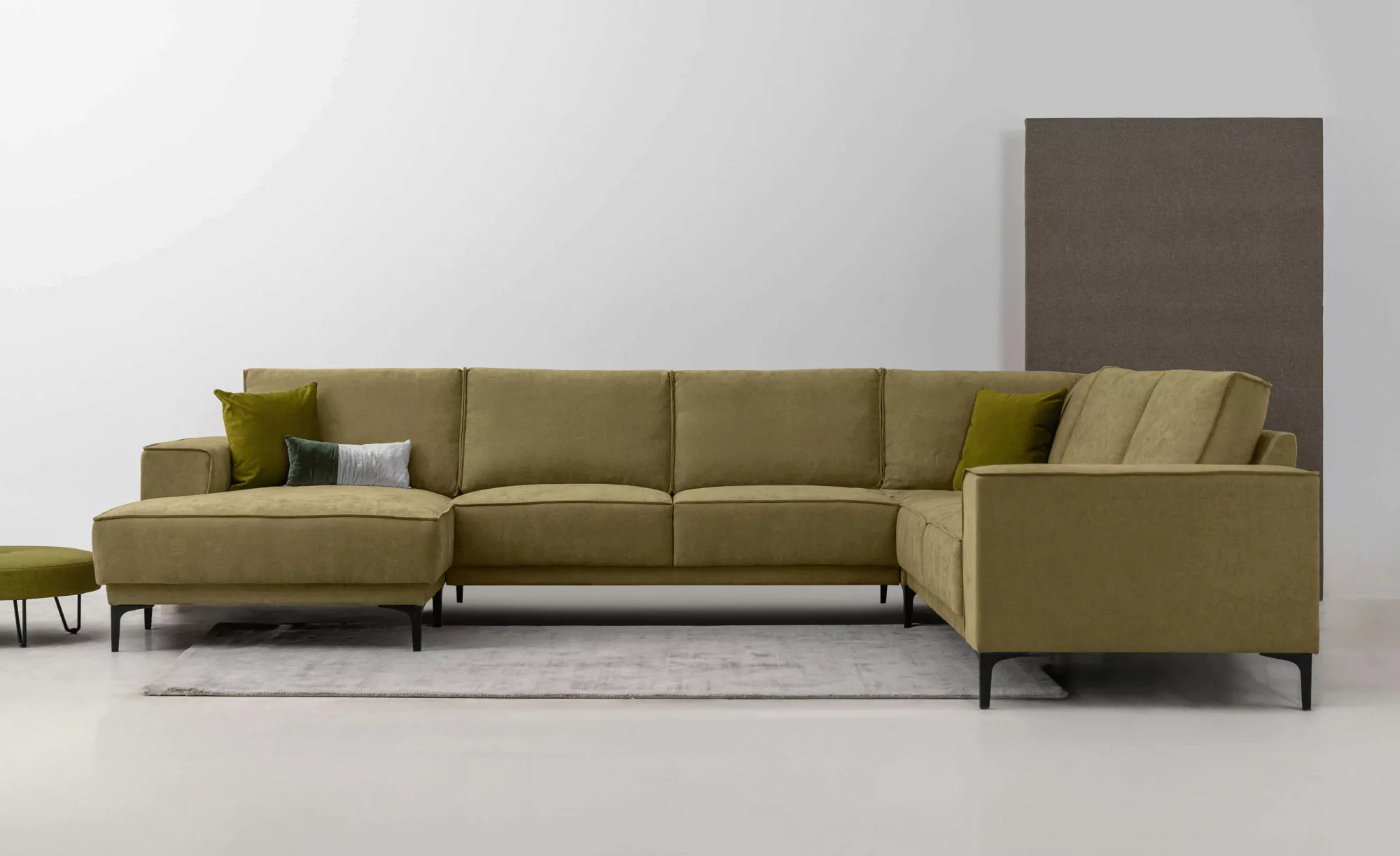Places of Style Wohnlandschaft "XXL Sofa Oland, Struktur, Flachgewebe, Luxu günstig online kaufen