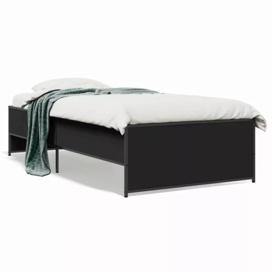 vidaXL Bett Bettgestell Schwarz 75x190 cm Holzwerkstoff und Metall günstig online kaufen