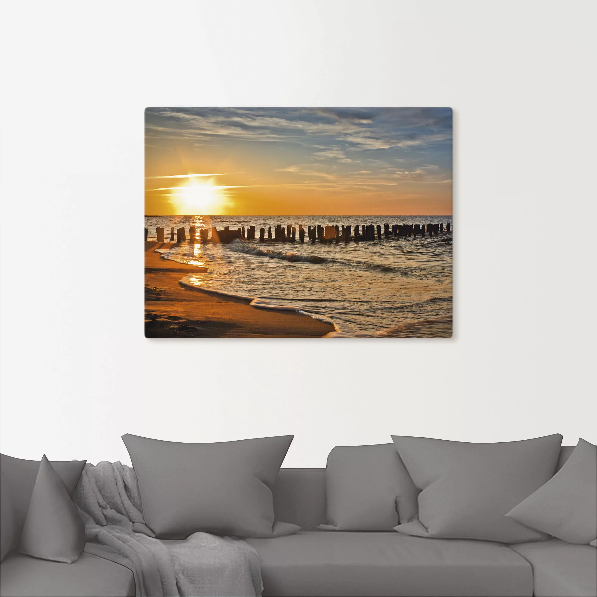 Artland Wandbild "Schöner Sonnenuntergang am Strand", Strand, (1 St.), als günstig online kaufen