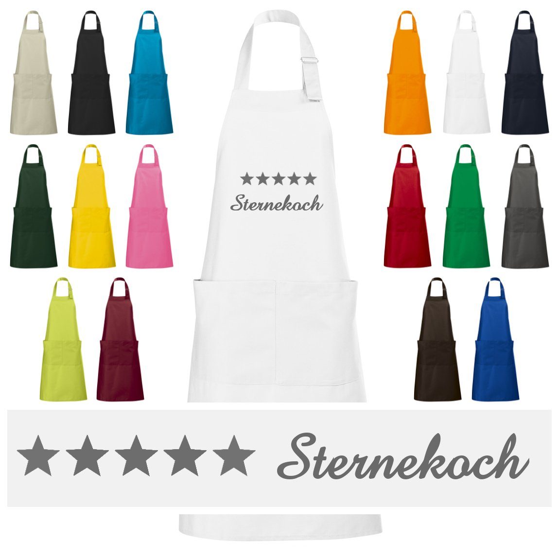 Schnoschi Kochschürze Hochwertige Küchenschürze mit fünf günstig online kaufen