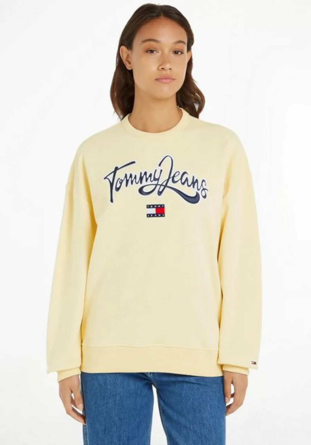 Tommy Jeans Sweatshirt TJW RLX POP TJ CREW mit großer Logostickerei günstig online kaufen