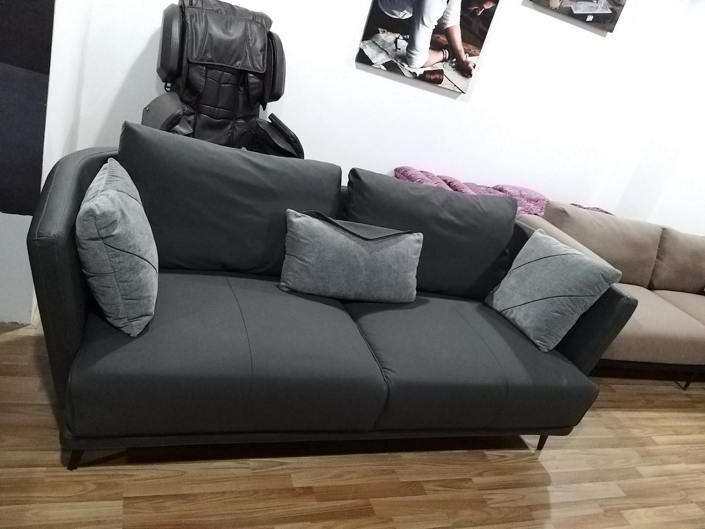 Xlmoebel Sofa Dreisitzer Designer-Sofa Polstermöbel Ledercouch Modern Relax günstig online kaufen