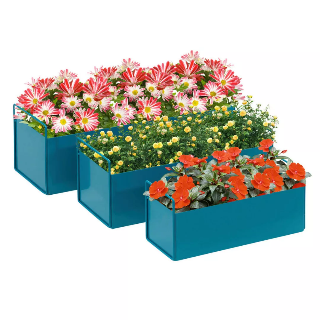 Outsunny Pflanzkästen 3er-Set  Wetterbeständiger Blumenkasten mit Griff, fü günstig online kaufen