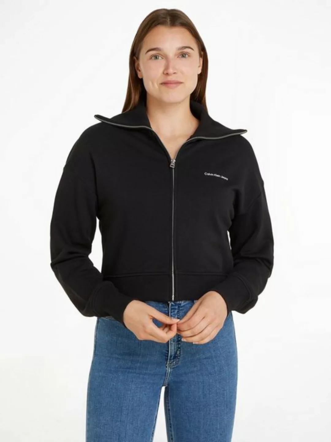 Calvin Klein Jeans Sweatshirt DIFFUSED MONOLOGO ZIP-THROUGH mit Logoschrift günstig online kaufen