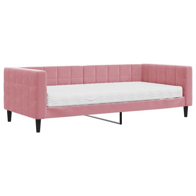 vidaXL Gästebett Gästebett Tagesbett mit Matratze Rosa 90x200 cm Samt Bett günstig online kaufen