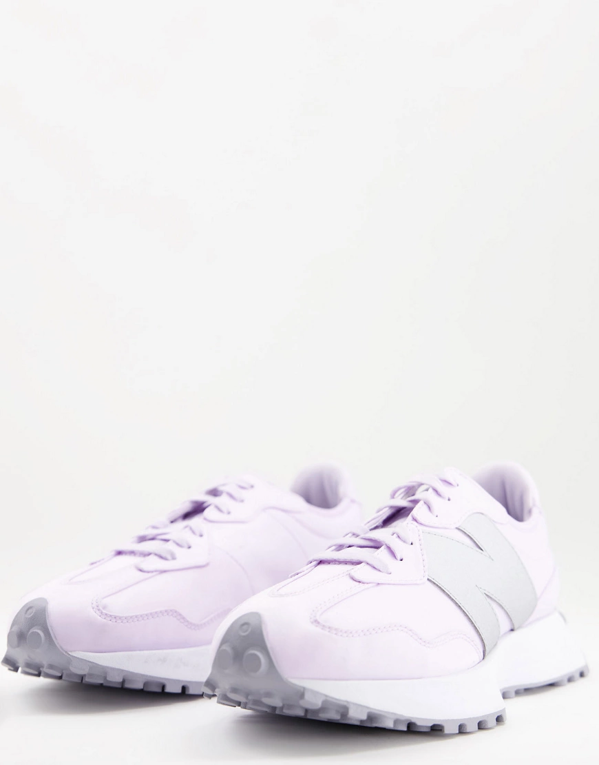 New Balance – 327 – Metallic-Sneaker in Flieder und Silber-Violett günstig online kaufen