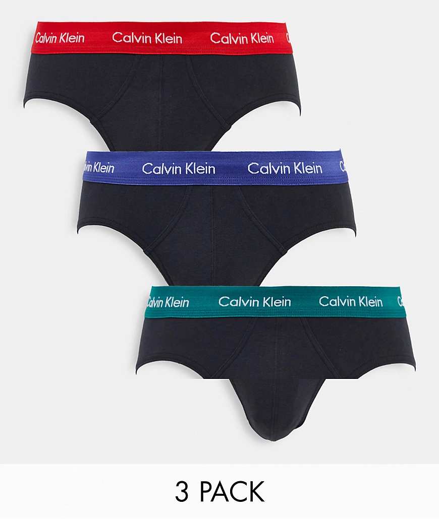 Calvin Klein – Hüftslips in Schwarz im 3er-Pack günstig online kaufen