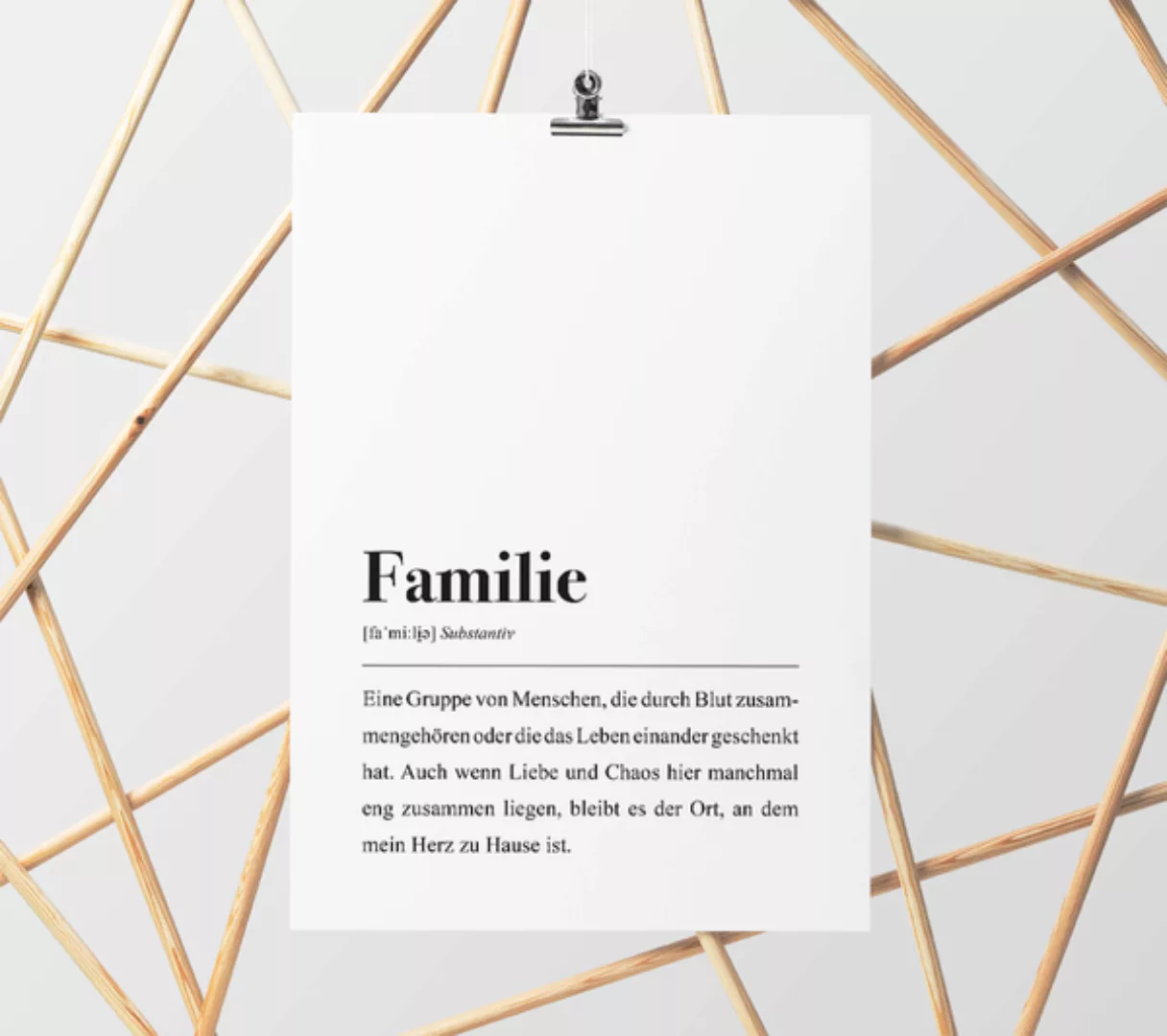 Familie Poster Din A4: Familie Definition günstig online kaufen