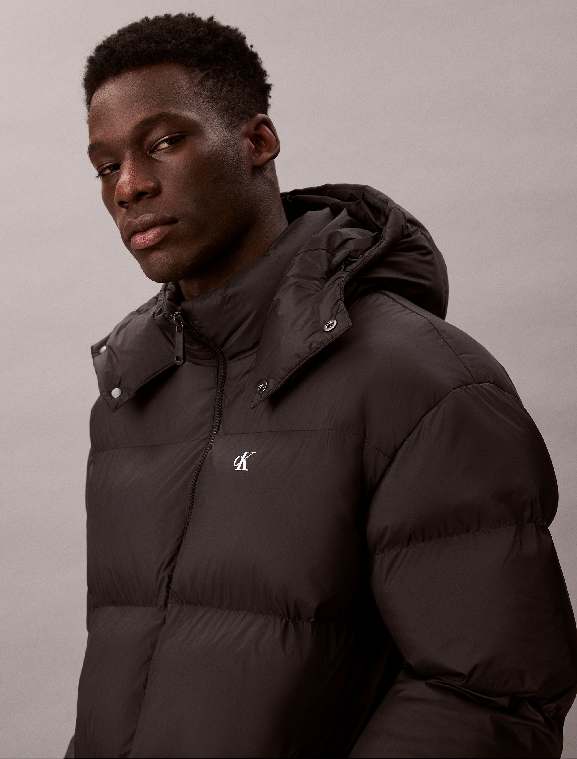 Calvin Klein Jeans Steppmantel "LS LONG LENGTH HOODED NYLON PUFF", Mit Rund günstig online kaufen