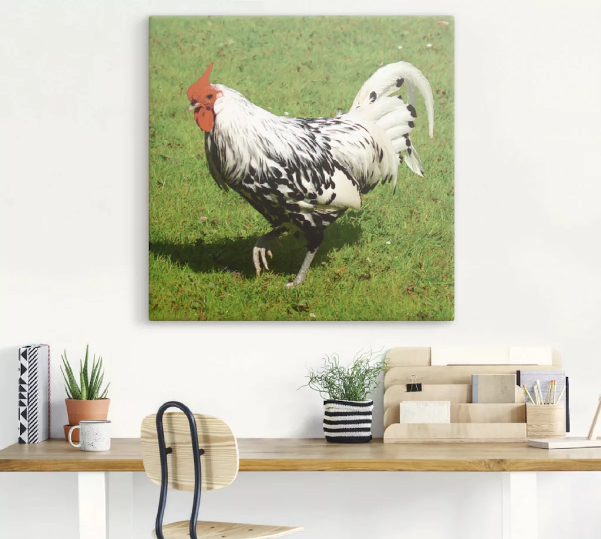Artland Leinwandbild »Gepunktetes Huhn«, Vögel, (1 St.), auf Keilrahmen ges günstig online kaufen