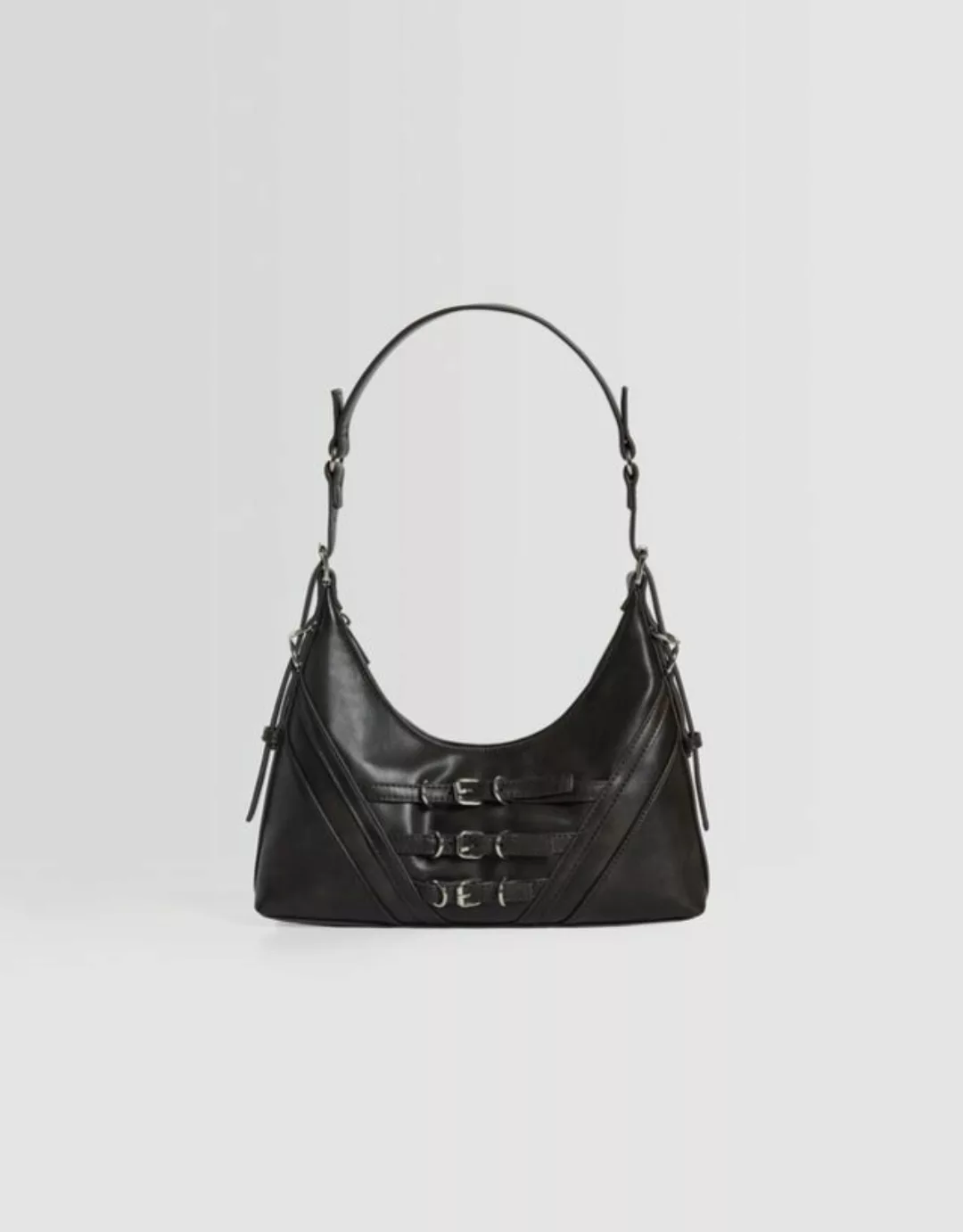 Bershka Schultertasche Im Washed-Look Damen Dunkelgrau günstig online kaufen