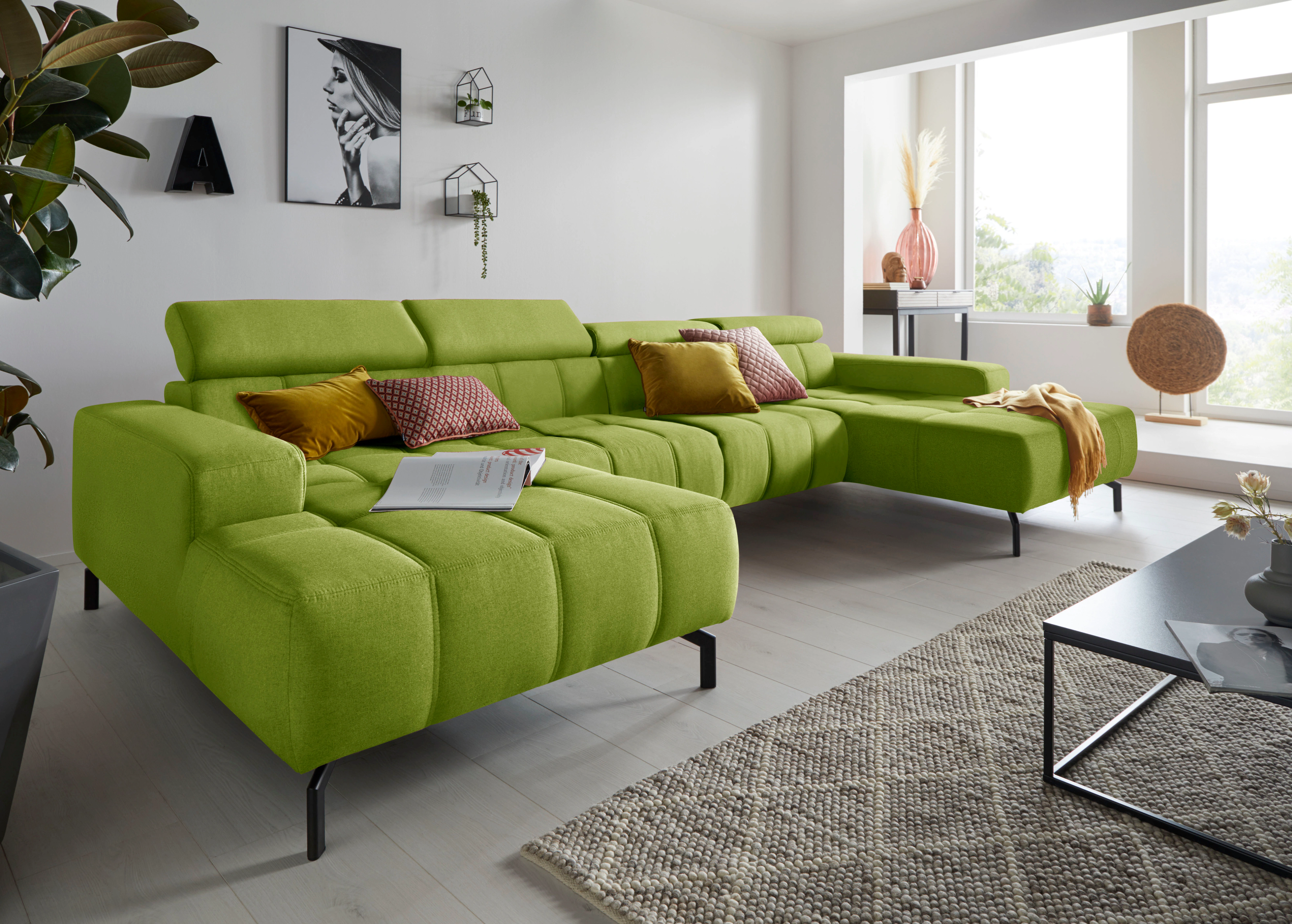DOMO collection Wohnlandschaft "Cunelli tolle Sitznähte als Designelement, günstig online kaufen